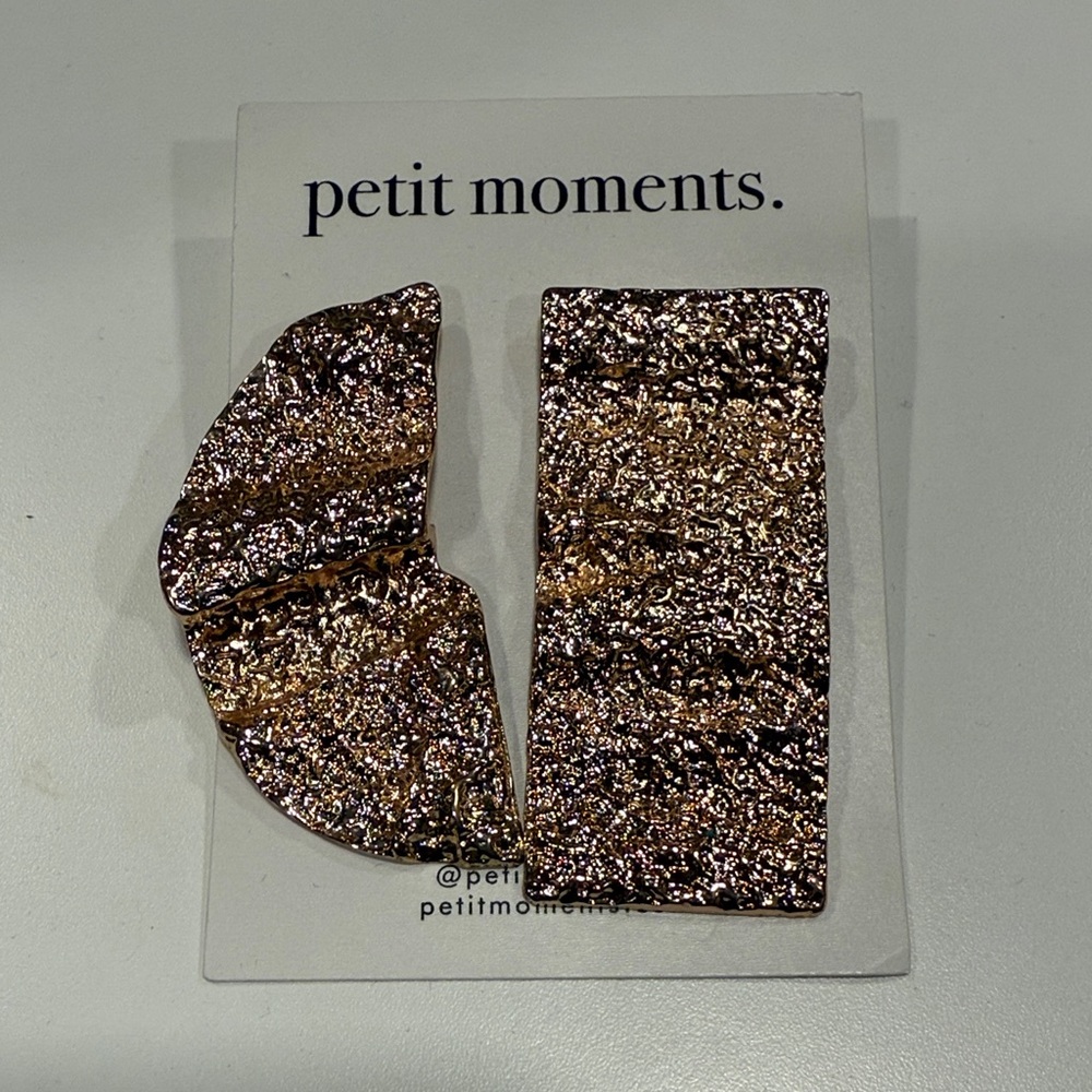 NWT Gold Textured Earrings by Petit Moments